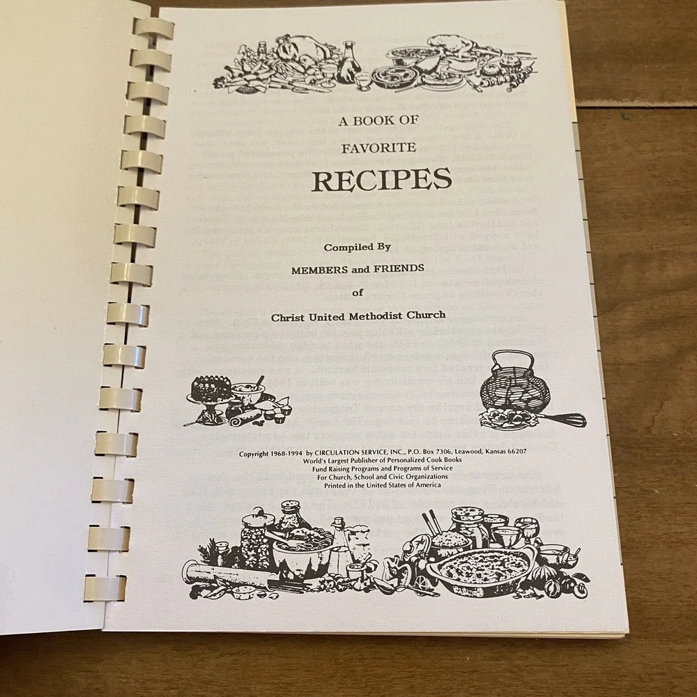 Christ United Methodist Church Cookbook Stockdale Texas 1994 Memorial Recipes